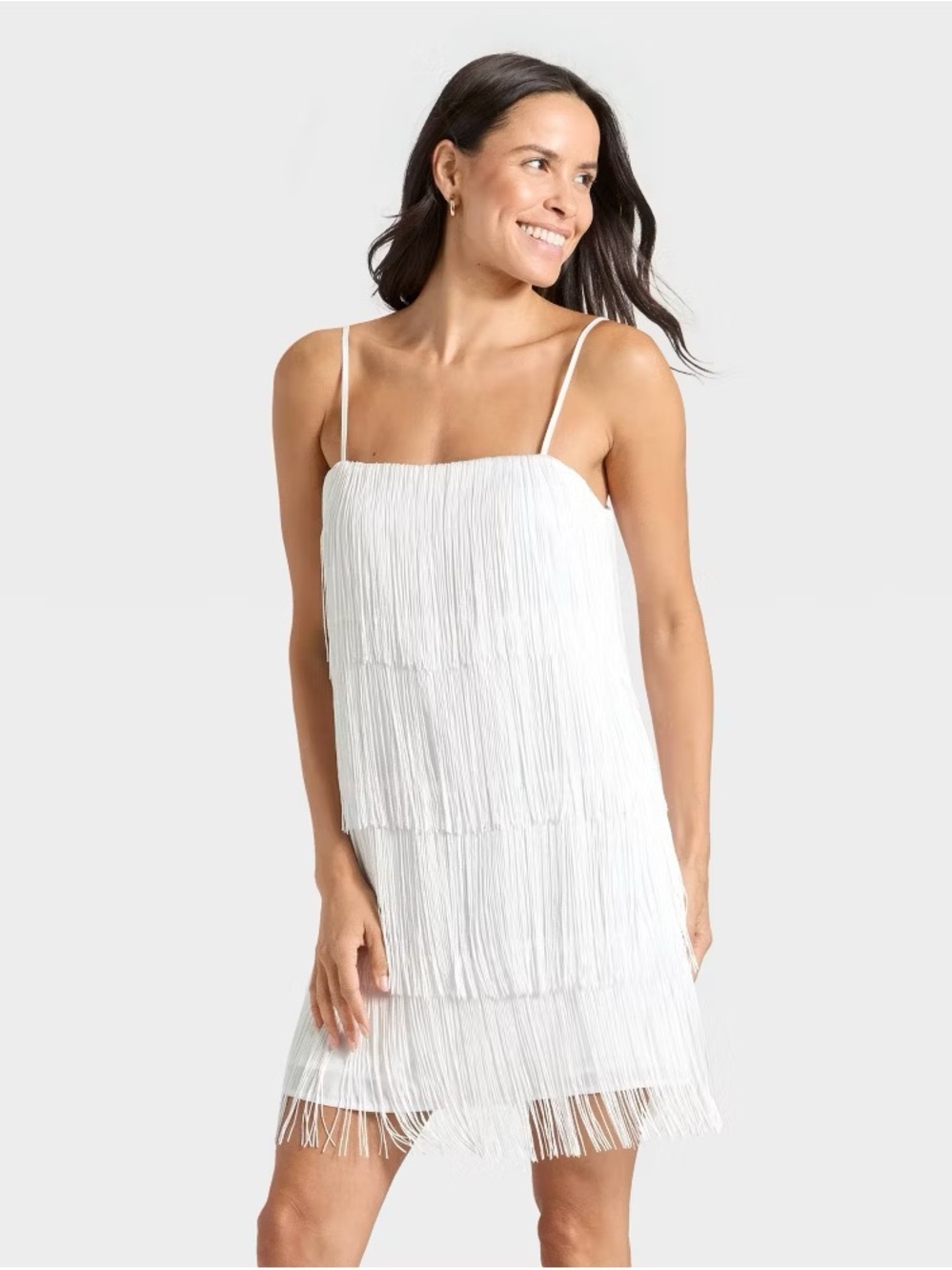 A New Day White Fringe Mini Dress